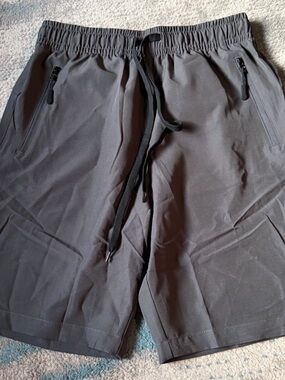 Men's Elastic-Waist (26" waist) Athletic Shorts - Charcoal